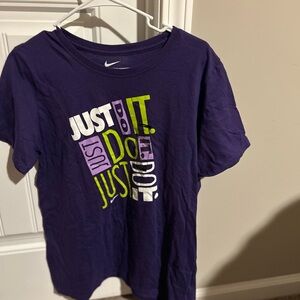 Nike Purple and White Short Sleeve Tee